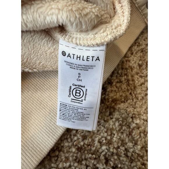 Athleta pullover sweatshirt, heavy velour size SP (small/Petite); Cream - Picture 8 of 12